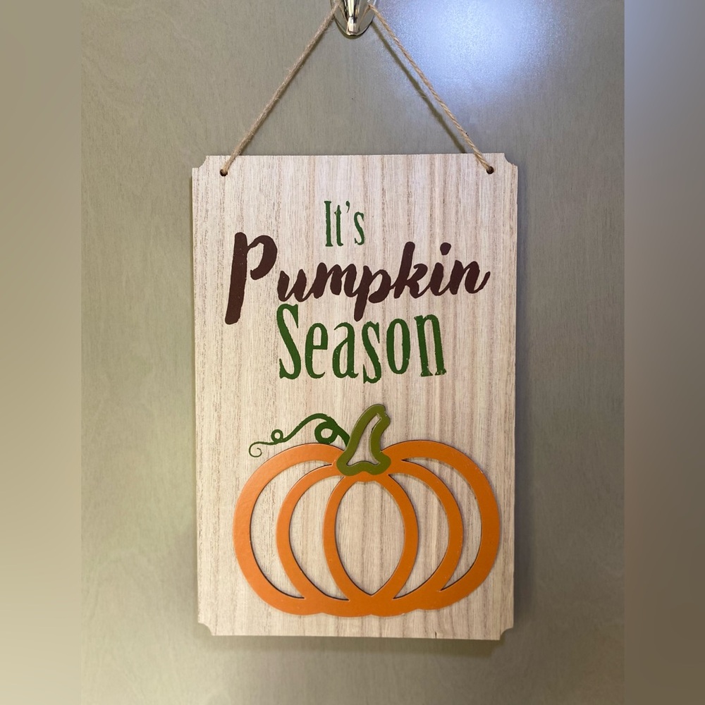 NWT It’s Pumpkin Season 3 D Pumpkin Hanging Wall Sign